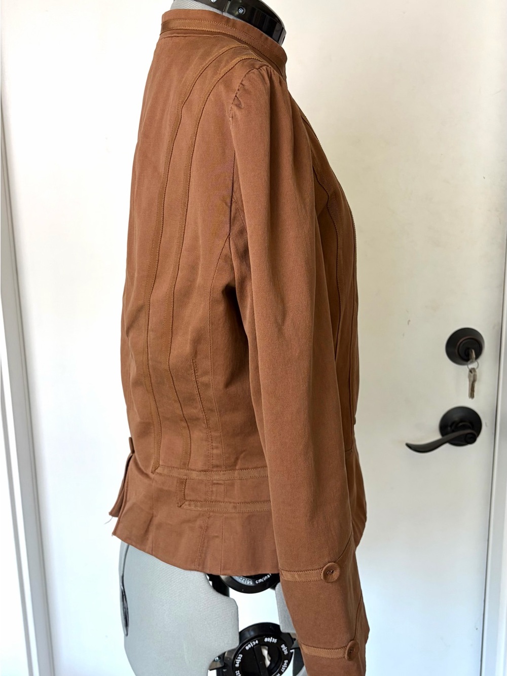 Marc Jacobs Vintage Cognac Button-Front Jacket, Grosgrain trim, 6 (smaller), EUC - Picture 8 of 12